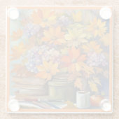 Glass COASTER - Golden Shades of Orange & Violet ガラスコースター (裏面)