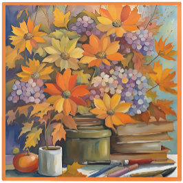 Glass COASTER - Golden Shades of Orange & Violet ガラスコースター