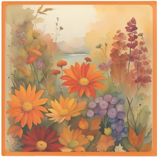 Glass COASTER - Golden Shades of Orange & Yellow ガラスコースター