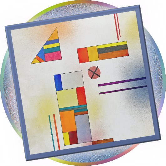 Glass COASTER - "Hartweich, No. 390" - Kandinsky ガラスコースター