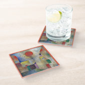 GLASS COASTER - "Red Balloon" by Artist Paul Klee ガラスコースター (アングル)