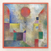 GLASS COASTER - "Red Balloon" by Artist Paul Klee ガラスコースター (正面)