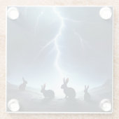 Glass Coaster Silhouette Hares In The Storm ガラスコースター (裏面)