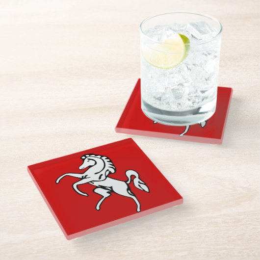 Glass coaster with flag of Kent County, England ガラスコースター (アングル)