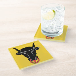 Glass coaster with flag of Uri Canton, Switzerland ガラスコースター