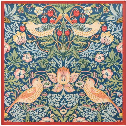 Glass COASTER - Wm. Morris Strawberry Thief Design ガラスコースター