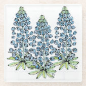 Glass Coasters - Texas Blue Bonnet Lupine ガラスコースター (正面)