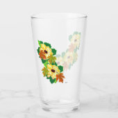 Glass Cup ：紅葉付き黒目スーザンつる植物 タンブラーグラス (裏面)