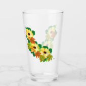 Glass Cup ：紅葉付き黒目スーザンつる植物 タンブラーグラス (正面)