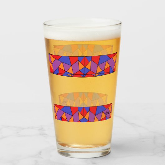 Glass Cup : Abstract Design タンブラーグラス (ドリンク正面)