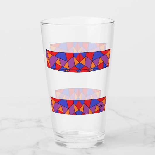 Glass Cup : Abstract Design タンブラーグラス (正面)