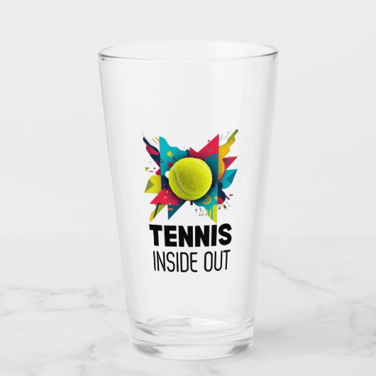 Glass Cup Abstract - Tennis Inside Out タンブラーグラス (正面)