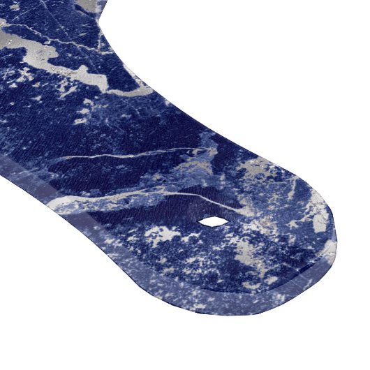 Glass Cutting Board - Blue & Silver Marble Pattern カッティングボード (角)