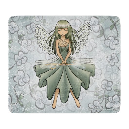Glass Cutting Board- Fairy Summoning Spring Design カッティングボード (正面)