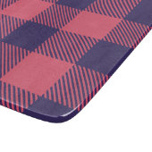 Glass Cutting Board Hot Pink Magenta Indigo Plaid カッティングボード (角)