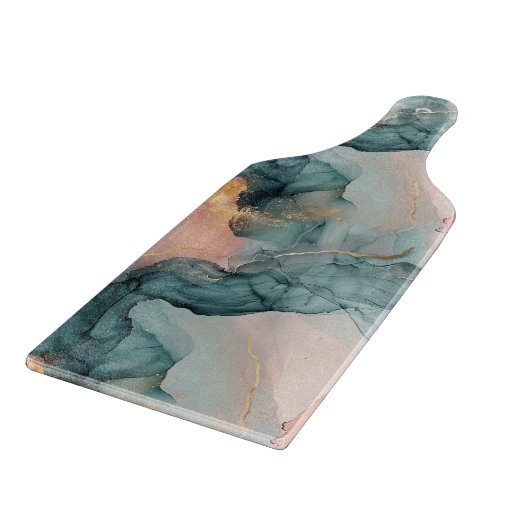 Glass Cutting Board - Marble Effect Pattern カッティングボード (角)
