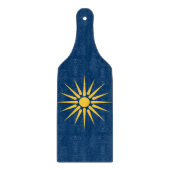 Glass cutting board paddle with flag Macedonia カッティングボード (正面)