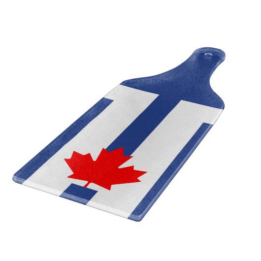 Glass cutting board paddle with flag of Toronto カッティングボード (角)