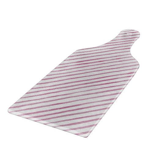 Glass Cutting Board - Pink Stripe Pattern カッティングボード (角)