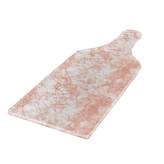 Glass Cutting Board - Rose Gold Marble Pattern カッティングボード (角)