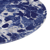 Glass Cutting Board Round - Blue & Silver Marble  カッティングボード (角)