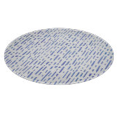Glass Cutting Board Round - Blue Stripe Pattern カッティングボード (角)