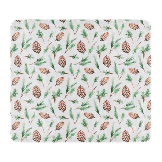 Glass Cutting Board - Winter Pattern カッティングボード (正面)