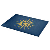 Glass cutting board with Flag of Macedonia, Greece カッティングボード (角)