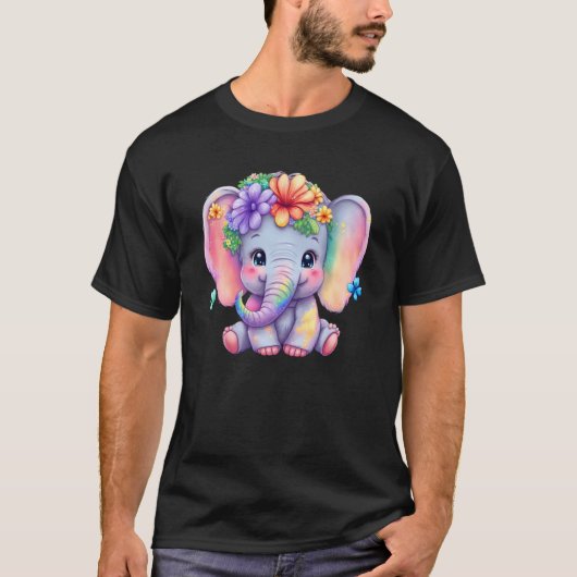 Glass Elephant Ladie Save Elephant Kindness Women Tシャツ (正面)