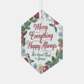 Glass Hexagon Ornament – Elegant Modern Christmas  ガラスオーナメント (正面左)