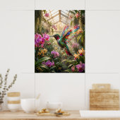 Glass Hummingbird Orchid Glow ポスター (キッチン)