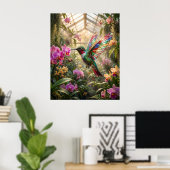 Glass Hummingbird Orchid Glow ポスター (ホームオフィス)