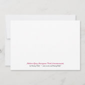 Glass Monogramモダン Pink Birth Announcement 案内状 (裏面)