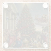 Glass Nativity Christmas Santa Table Coaster ガラスコースター (裏面)