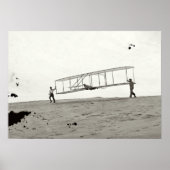 GLASS NEGATIVE WRIGHT GLIDER FIRST FLIGHT 1902 ポスター (正面)