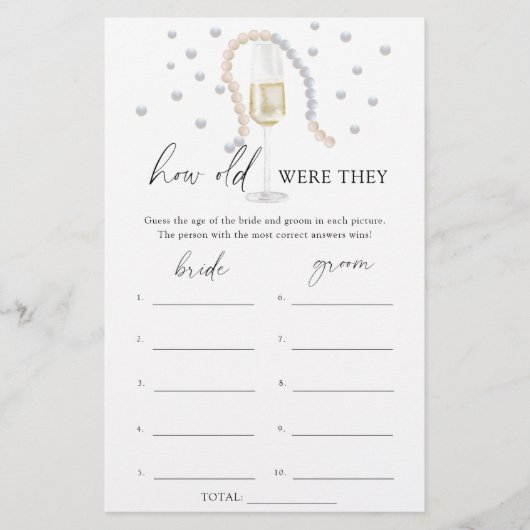 Glass of Prosecco – 彼らは何歳だったブライダルゲーム (正面)