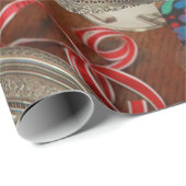 Glass ornaments in silver box with folk art ラッピングペーパー (ロールコーナー)