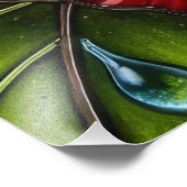 Glass Patchwork Hummingbird Garden Floral Mosaic フォトプリント (角)