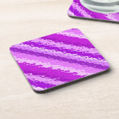 Glass stripes - shades of amethyst purple コースター (左側)