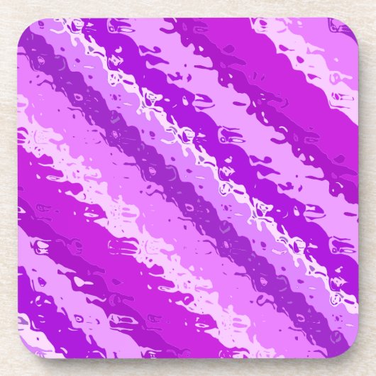 Glass stripes - shades of amethyst purple コースター (正面)