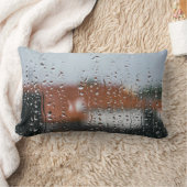 Glass with raindrops ランバークッション (ブランケット)