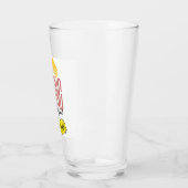 Glass with text / verre avec texte rouger et noir タンブラーグラス (左)