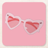 Glasses スクエアペーパーコースター (正面)