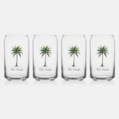 Glasses Elegant Tropical Style, Palm, Minimalist ガラス缶 (裏面)
