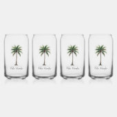 Glasses Elegant Tropical Style, Palm, Minimalist ガラス缶 (正面)
