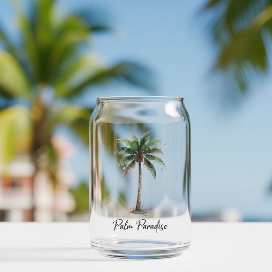 Glasses Elegant Tropical Style, Palm, Minimalist ガラス缶