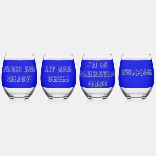 GLASSES WITH WORDS ステムなしワイングラス (正面)