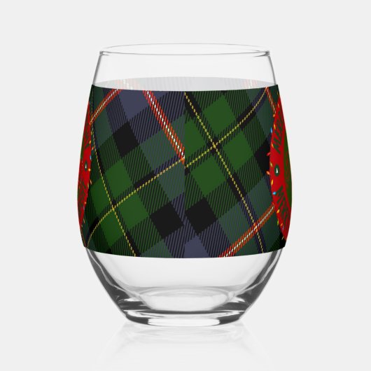 Glassware Multiple Options Plaid Merry & Bright ステムなしワイングラス (右)