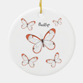 Glasswing butterfly cartoon illustration  セラミックオーナメント (裏面)