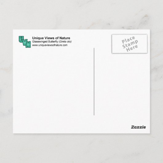 Glasswingedの蝶 ポストカード (裏面)